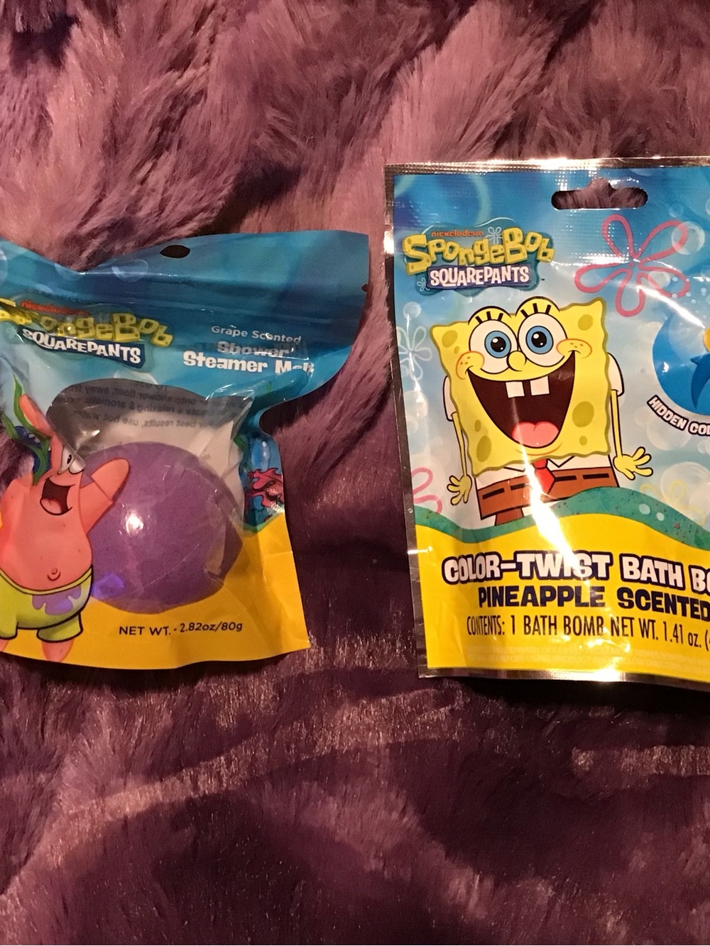 SpongeBob SquarePants Purple and Yellow Color-Twist Bath Bomb Set